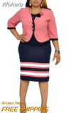 Piece Set African Dresses For Women Jacket Tops And Dress 2023 New Arrival Elegant Design Office Lady Suit African Clothes-Outfit