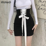 Mini Victorian Skirt Women Korean Style Slim Lace-up Black Gothic Skirt Court Retro Casual Party Kawaii Y2k Clothes 2022-Outfit