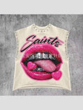 Spring And Summer New Popular Round Neck Vest Mouth 69 Neck And Shoulder Point To Do