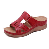 Summer Women Premium Orthopedic Open Toe Sandals Vintage Anti-slip Breathable Leather Casual Female Platform Retro