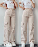 New Jump Casual Trousers Mid-Rise Three-Dimensional Pocket Trousers Waist-Up