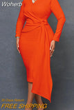 Bodycon Midi Dress African Dresses for Women 2023 Daily Elegant High Waist Bandage Long Sleve Robe Femme African Clothes-Outfit
