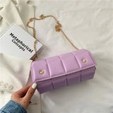 Fashion Cylinder Women's Shoulder Bag Trend Fresh Chain Crossbody Bags for Women 2021 PU Leather Zipper Handbag Luxury