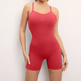 Woherb Sha New No Embarrassment Line Tight Yoga Pants Back Hollow Body Training Fitness Sports Jumpsuit-Outfit