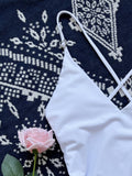 Straps V-Neck Solid One Piece