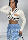 Knitting Hollow Out Long Sleeve Crop