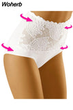 Women Shapwear Lace Waist Trainer Body Shaper Briefs Ladies Tummy Slim Control Body Shape Belly Belt Underwear Panty 729-0-Outfit