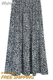 Floral Print High Waist A-line Skirt Women Summer Midi Skirt Elegant Long Pleated Skirt QT1656-Outfit