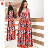 Summer New Elegant Women's Maxi Dress Bohmia Casual Flower Print Robe Fashion Hollow Out Ladies Short Sleeve Dress