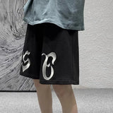 2022 Summer Men Shorts Black Pants High Waist Goth Punk Casual Baggy Sweatshorts Streetwear Y2k Elastic Waist Cargo Male