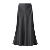 Lustrous Silky Silky Dress Half-Dress Women's Summer Long Fishtail Skirt High-Waisted Thin-Butt
