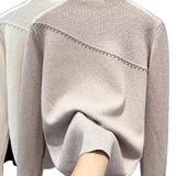 Sweater Bottomed Women Set Warm 2025 Autumn And Winter New Plus Velvet Half-High Collar Temperament