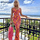 Colorful Print Maxi Dress Sleeveless Club Outfits Women Sexy Neon Clothes Female Streetwear Lady Bodycon Y2K Sundress-Outfit