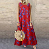 Polka Dot Maxi Dress Women's Sundress 2022 ZANZEA Casual Sleeveless Tank Vestidos Female O Neck Party