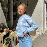 Autumn Printing Y2K Pullovers Aesthetic 2000s Chic Knitwear Sweaters Fashion Korean Streetwear Cute Outfit