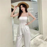 Europe and America Concise Sexy Elegant One-shoulder Pure Color Asymmetric Comfortable Jumpsuit Elegant Woman Jumpsuit