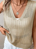 Summer Beach Shirt Fashionless V-Neck Knitted