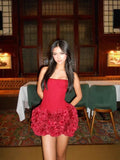 And Summer New Sexy Fish Bone Strap Adjustable Bosom Heavy Industry Flower Skirt Set
