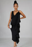 Sleeveless Ruffles Midi Party