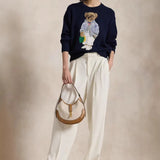 New Women's Fashion Temperament Cross V-Neck Bat Pack Hip Knitted
