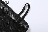 Kliou Grid Farbic Mini Dress Womer Summer Sexy Camis Bodycon Robe Solid Slim Party Club Attirewear Girl Go Out Charming