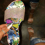 Slippers Women Summer Sandals 2021 Fashion Bling Female Candy Color Flip Flops Beach Diamond Flat Shoes Outdoor