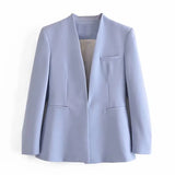 New Multi-Color Solid-Color Slimming Simple Leisure Suit Jacket 2274773-Outfit