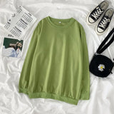 100% Cotton Women Sweatshirt Casual O Neck Plus Size Tops Simple Long Sleeve Fall Ladies Solid Oversize Fashion Tops