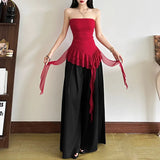 Spring And Summer Women's New Fashion One-Word Shoulder Repair Leud Thrombochrome Bhise Small