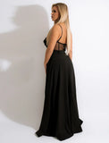 Formal Strap Patchwork See Through Belted Cape