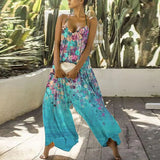 jumpsuits women pants Summer Solid V Neck Sexy Sleeveless Backless Romper Ladies Fashion Bandage Wide Leg