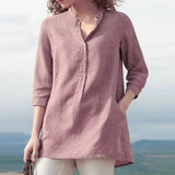 Tunic Womens Summer Blouse ZANZEA 2022 Elegant Button Shirts Casual Blusas Female V Neck Solid Tops Woman