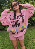 Fall Casual Print Oversize Sweater and Matching Shorts