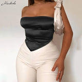 Autumn Solid Sexy Crop Top Women Slim Sleeveless Lace Up Fashion Clothing Party Lady Simple Tank Top 2020