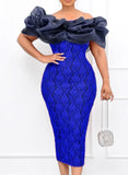 Flower Lace Off Shoulder Midi Party