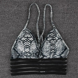 Fashion Fitness Gym 2 Piece Set Women Sexy Snake Elastic Tracksuit Sportswear Thin Soft Workout Bra and Leggings