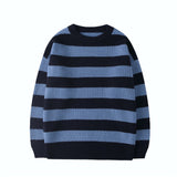 Striped Knitted Sweater Casual Oversized Pullovers Tops Harajuku Loose Warm Jumper Teen Gril Women Sweaters