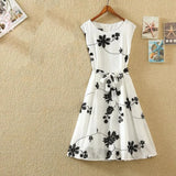 Summer Retro Flower Printed Dress And Solid Color Blouse Women Sets Fashion Female