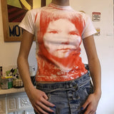 Retro Women T-shirt Graphic Print Short Sleeve Sweats Tee Vintage Y2K Aesthetic Gothic Harajuku Streetwear Summer