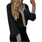 Fashion Leopard Printed Blouse Flared Sleeve Office Shirts Women Spring V-Neck Moda Shirt Female Tops Women 2022 New Year