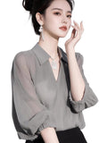 Chiffon Shirt Women 2025 Summer New Burst T-Shirt Light Luxury High Sense Unique Beautiful Temperament