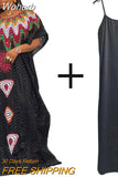 Dresses for Women Vetement Femme 2023 Dashiki Embroidery Print Boubou Robe Africain Femme Abaya Dubai Long Kaftan Dress-Outfit