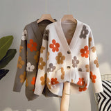 Winter Fashion 2021 Korean Style Women Casual Sweater and Cardigans Long Sleeve V Neck Button Up Oversized Jacket