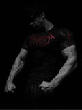 Demon Line Manuscript Spider Before And After Printing Short-Sleeved T-Shirt Summer Tide Necker Men's