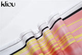Kliou Gradient Print Foot Pants Women Fashion Medium Waist Body-Shaping Aesthetic Color Match Legging Streetwear Female