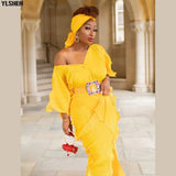 Colors African Dresses for Women Pleat Africa Dress African Clothes Fashion Long Maxi Evening Party Dress Robe Africaine Femme-Outfit
