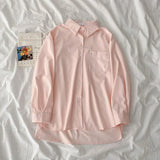Spring Summer 2023 Women Fashion Tunic Chemise Oversize Femme Macaron Shirt for Women Office Blouse Korean Style Women-Outfit