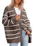 Joker Knit 2023 Women's Button V-Neck Pure Color Sweater Women-Outfit