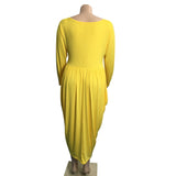 Plus Size V-neck Long SLeeve Ruched Irregular Party