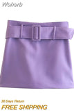 Women Summer Mini Shorts Skirts 2023 Casual Solid Belt Low Waist Side Zipper Female Sweet Street Shorts Clothing-Outfit